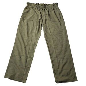 Freeprance Plus Size XXL Green Business Casual Wide Leg Pull On Dress Pants